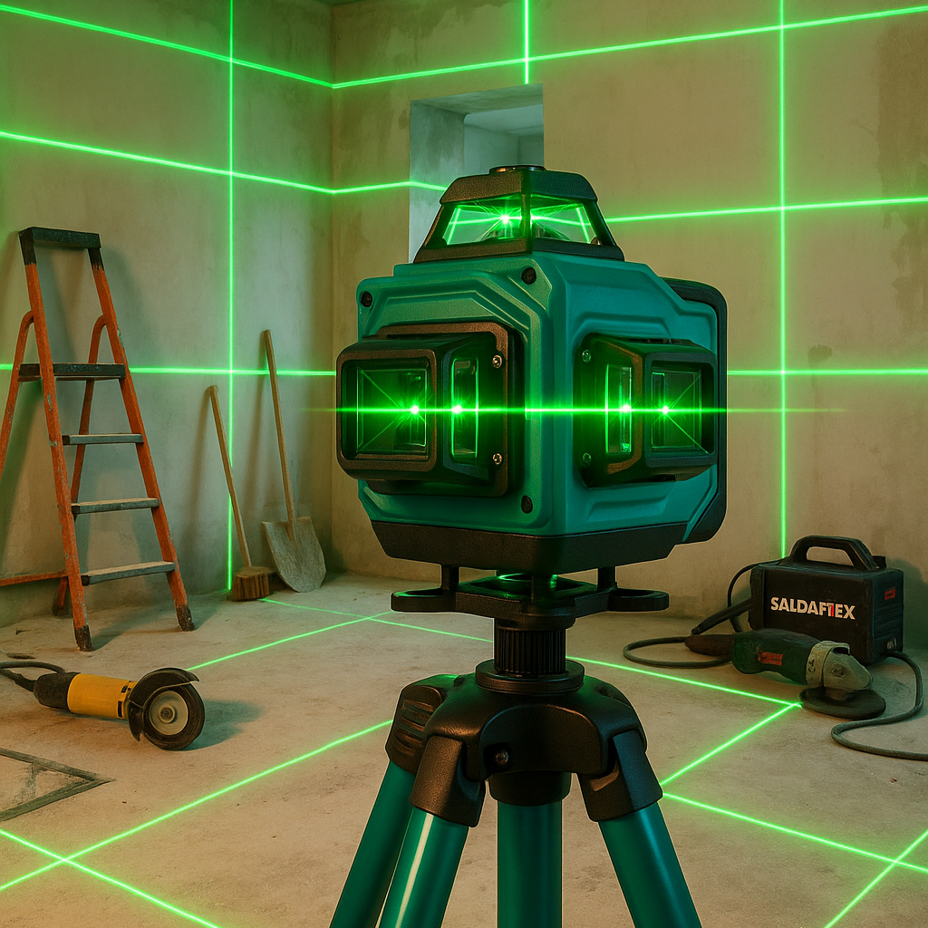 Kit Edilizia 3 in 1 Professionale – Miscelatore + Trapano 18V + Livella Laser 4D con Treppiede e Accessori Completi