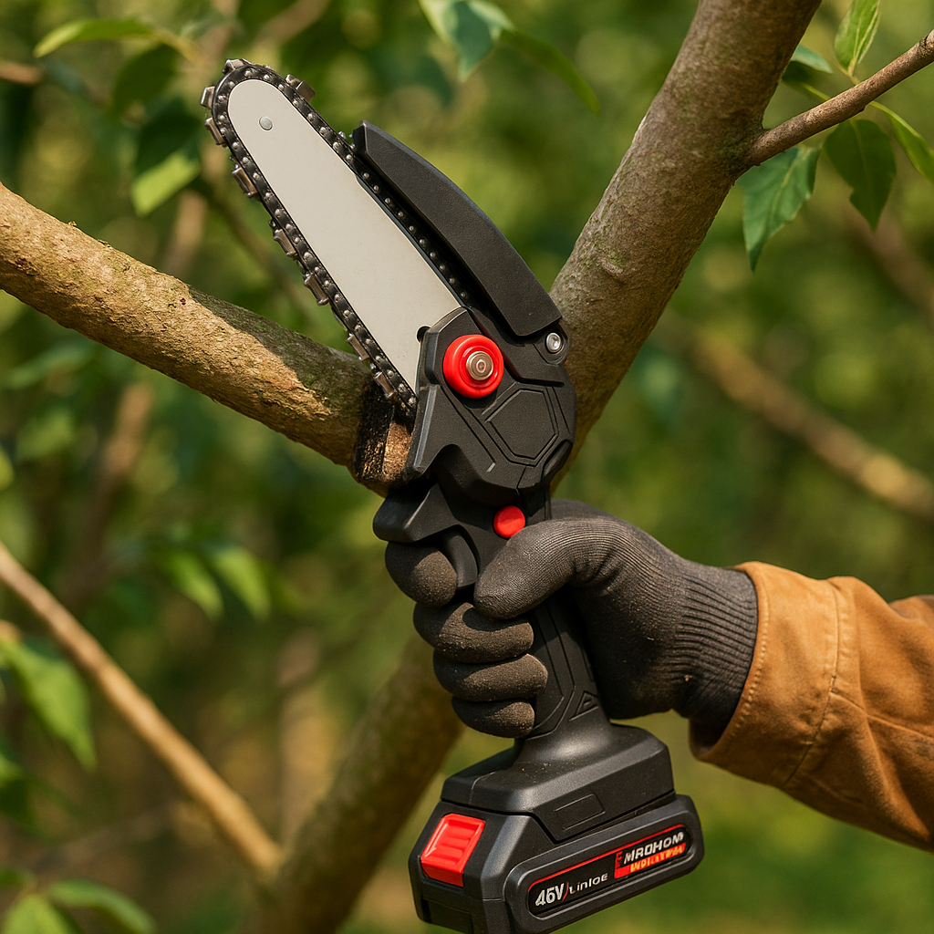 Kit Potatura 2 in 1 – Forbici Elettriche + Mini Motosega 48V con Valigetta